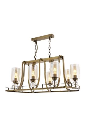 AVONNI AV-1597-8E-YM Eskitme Kaplama Modern Avize E27 Metal Cam 89x50cm