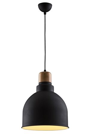 AVONNI AV-4100-A2-BSY-30 Siyah Boyalı Modern Avize E27 Metal Ahşap 30cm