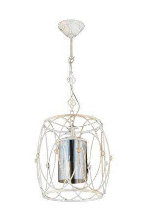 AVONNI AV-65074-BBY Beyaz/Eskitme Boyalı Modern Avize E27 Metal Cam 30cm