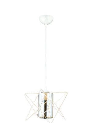 AVONNI AV-65076-KRM Krem Boyalı Modern Avize E27 Metal Cam 20x20cm