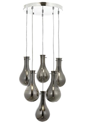 AVONNI AV-60092-6KT Krom Kaplama Modern Avize E14 Metal Cam 50cm