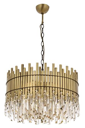 AVONNI AV-60162-E60 Eskitme Kaplama Klasik Avize E27 Metal Kristal 60cm