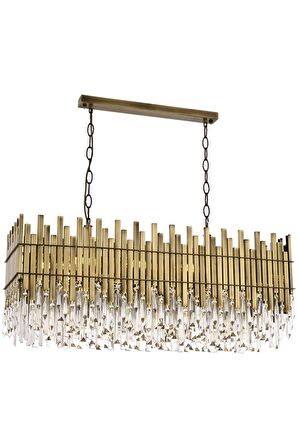 AVONNI AV-60162-E100X35 Eskitme Kaplama Klasik Avize E27 Metal Kristal 100x35cm