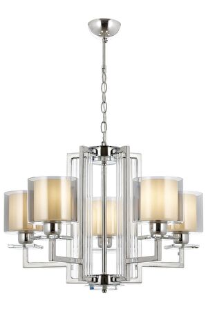 AVONNI AV-60190-5K Krom Kaplama Modern Avize E27 Metal Cam 70cm