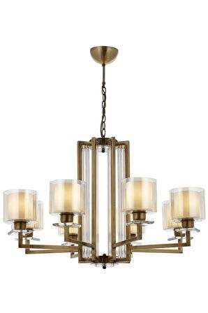 AVONNI AV-60190-8E Eskitme Kaplama Modern Avize E27 Metal Cam 80cm