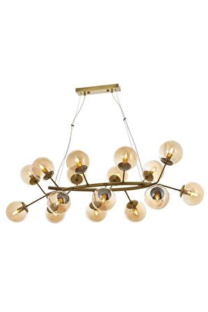 AVONNI AV-60191-16EY Eskitme Kaplama Modern Avize E14 Metal Cam 110x90cm