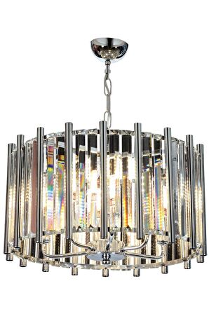 AVONNI AV-65222-K45 Krom Kaplama Modern Avize E14 Metal Kristal 45cm
