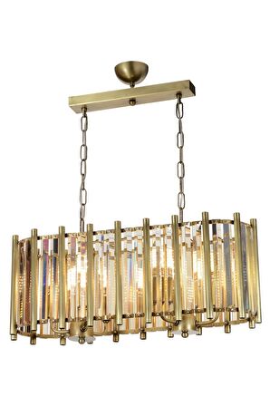 AVONNI AV-65222-YM-E Eskitme Kaplama Modern Avize E14 Metal Kristal 65x22cm