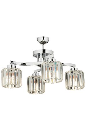 AVONNI AV-65229-4K Krom Kaplama Modern Avize E27 Metal Kristal 58cm