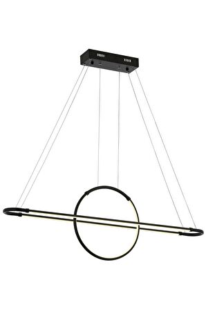 AVONNI AV-60264-2BSY Siyah Boyalı Modern Avize LED Metal Pleksi 110x14cm