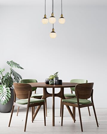 AVONNI AV-60273-4BSY Siyah Boyalı Modern Avize E27 Metal Cam 54cm