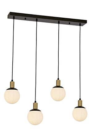AVONNI AV-60273-4Y-BSY Siyah Boyalı Modern Avize E27 Metal Cam 80x15cm