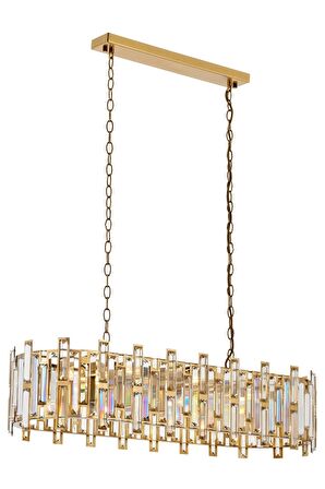 AVONNI AV-60303-E30X90 Eskitme Kaplama Klasik Avize E14 Metal Kristal 90x30cm