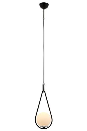 AVONNI AV-60312-1BSY Siyah Boyalı Modern Avize G9 Metal Cam 20cm