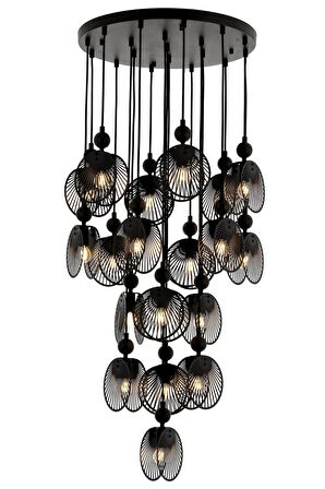 AVONNI AV-60313-19BSY Siyah Boyalı Modern Avize E27 Metal 50cm