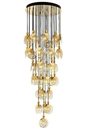 AVONNI AV-60313-37BSA Sarı Boyalı Modern Avize E27 Metal 70cm