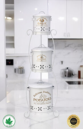 3 Katlı SİLİNDİR Patates-Soğan-Sarımsak