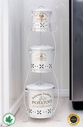 3 Katlı SİLİNDİR Patates-Soğan-Sarımsak