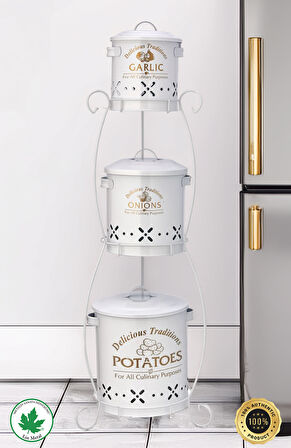 3 Katlı SİLİNDİR Patates-Soğan-Sarımsak