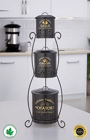 3 Katlı SİLİNDİR Patates-Soğan-Sarımsak