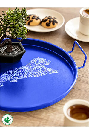 Metal Sunum Tepsisi, Kahve Tepsisi, Çay Tepsisi, Sunum Tepsi, Dekoratif Tepsi 24 cm