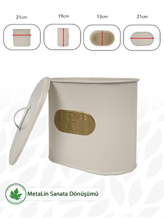 Metal Kapaklı Baton Çok Amaçlı Mutfak ve Banyo Organizeri Saklama Kabı (Storage Box Plakalı) LN1274