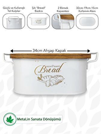 Tahta Kapaklı Metal Ekmeklik, Ahşap Kapaklı Ekmeklik (Bread Baskılı)