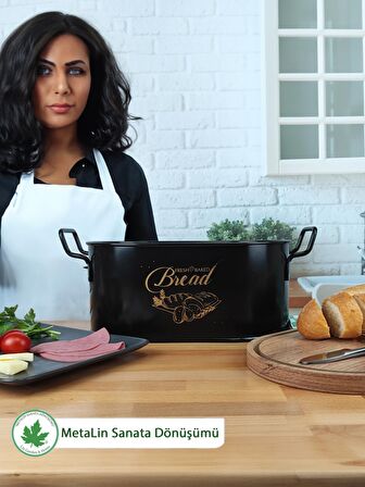 Tahta Kapaklı Metal Ekmeklik, Ahşap Kapaklı Ekmeklik (Bread Baskılı)