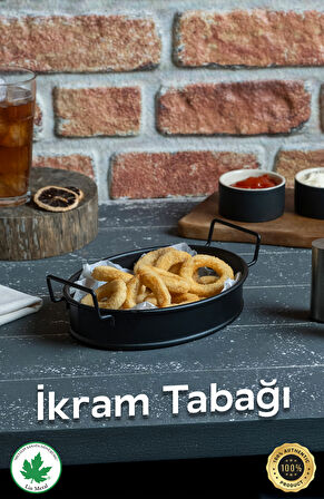 Azalea İkram Tabağı / Tepsisi Tel Kulplu