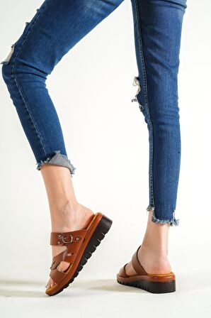 Lona Toka Detaylı Casual Terlik