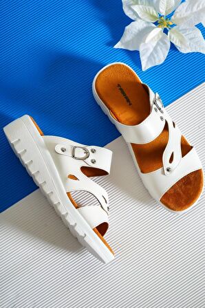 Lona Toka Detaylı Casual Terlik