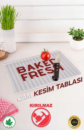 Temperli Cam Kesim Tahtası 25*35 Siyah My Kitchen – Çizilmez, Isıya Dayanıklı, Kırılmaz, Kaymaz