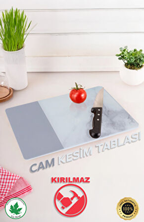 Temperli Cam Kesim Tahtası 25*35 Siyah My Kitchen – Çizilmez, Isıya Dayanıklı, Kırılmaz, Kaymaz