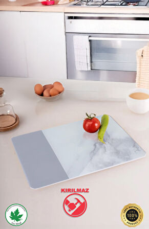 Temperli Cam Kesim Tahtası 25*35 Siyah My Kitchen – Çizilmez, Isıya Dayanıklı, Kırılmaz, Kaymaz