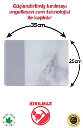 Temperli Cam Kesim Tahtası 25*35 Siyah My Kitchen – Çizilmez, Isıya Dayanıklı, Kırılmaz, Kaymaz