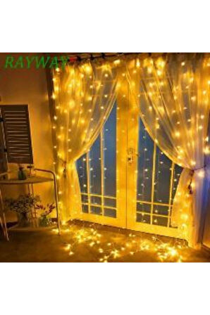 Nanopro Peri Telli Perde Led Işık Kumandalı 300 Ledli 3 X 3 Metre Usb'li 8 Animasyonlu Günışığı