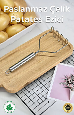 Pratik 24 cm Lüks Paslanmaz Metal Patates Ezici | Patates Ezici Püre Yapıcı