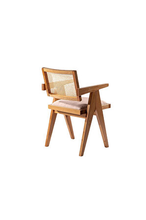 Luna Pergel Hazeranlı Model Hasırlı Natural Ahşap Sandalye