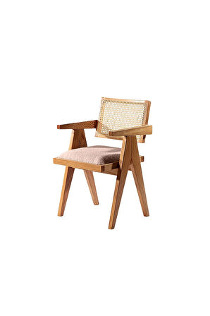 Luna Pergel Hazeranlı Model Hasırlı Natural Ahşap Sandalye