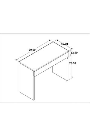 Bicabin Arya Novella Beyaz Makyaj Masası/Çalışma Masaı/Dresuar