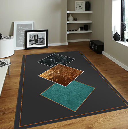 Dijital Baskı Yıkanabilir Kaymaz Taban Salon Halısı Ve Yolluk LNA0068-SD1143