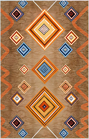 Dijital Baskı Yıkanabilir Kaymaz Taban Salon Halısı Ve Yolluk LNA0630