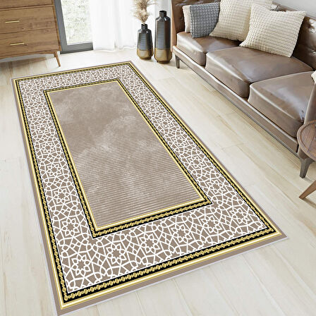 Dijital Baskı Yıkanabilir Kaymaz Taban Salon Halısı Ve Yolluk LNA0656
