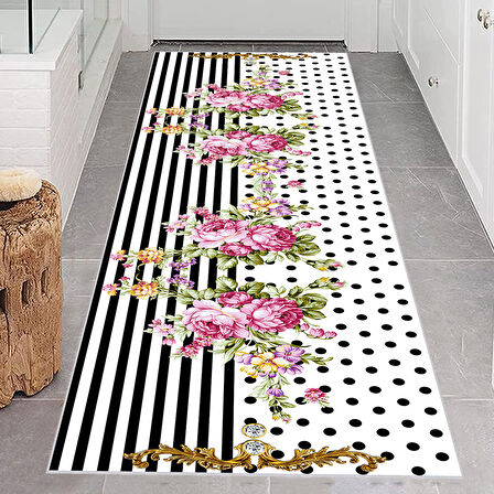 Dijital Baskı Yıkanabilir Kaymaz Taban Salon Halısı Ve Yolluk LNA0663