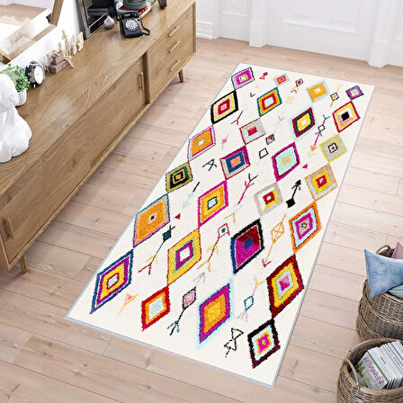 Dijital Baskı Yıkanabilir Kaymaz Taban Salon Halısı Ve Yolluk LNA1131