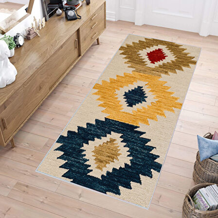 Dijital Baskı Yıkanabilir Kaymaz Taban Salon Halısı Ve Yolluk LNA1132