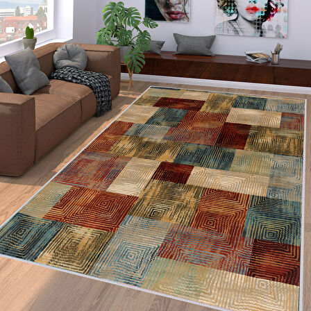 Dijital Baskı Yıkanabilir Kaymaz Taban Salon Halısı Ve Yolluk LNA1159