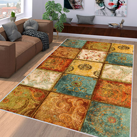 Dijital Baskı Yıkanabilir Kaymaz Taban Salon Halısı Ve Yolluk LNA1196