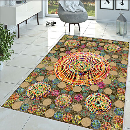 Dijital Baskı Yıkanabilir Kaymaz Taban Salon Halısı Ve Yolluk LNA1380-SD288