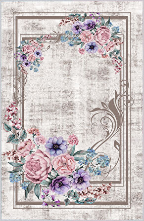 Dijital Baskı Yıkanabilir Kaymaz Taban Salon Halısı Ve Yolluk LNA1489